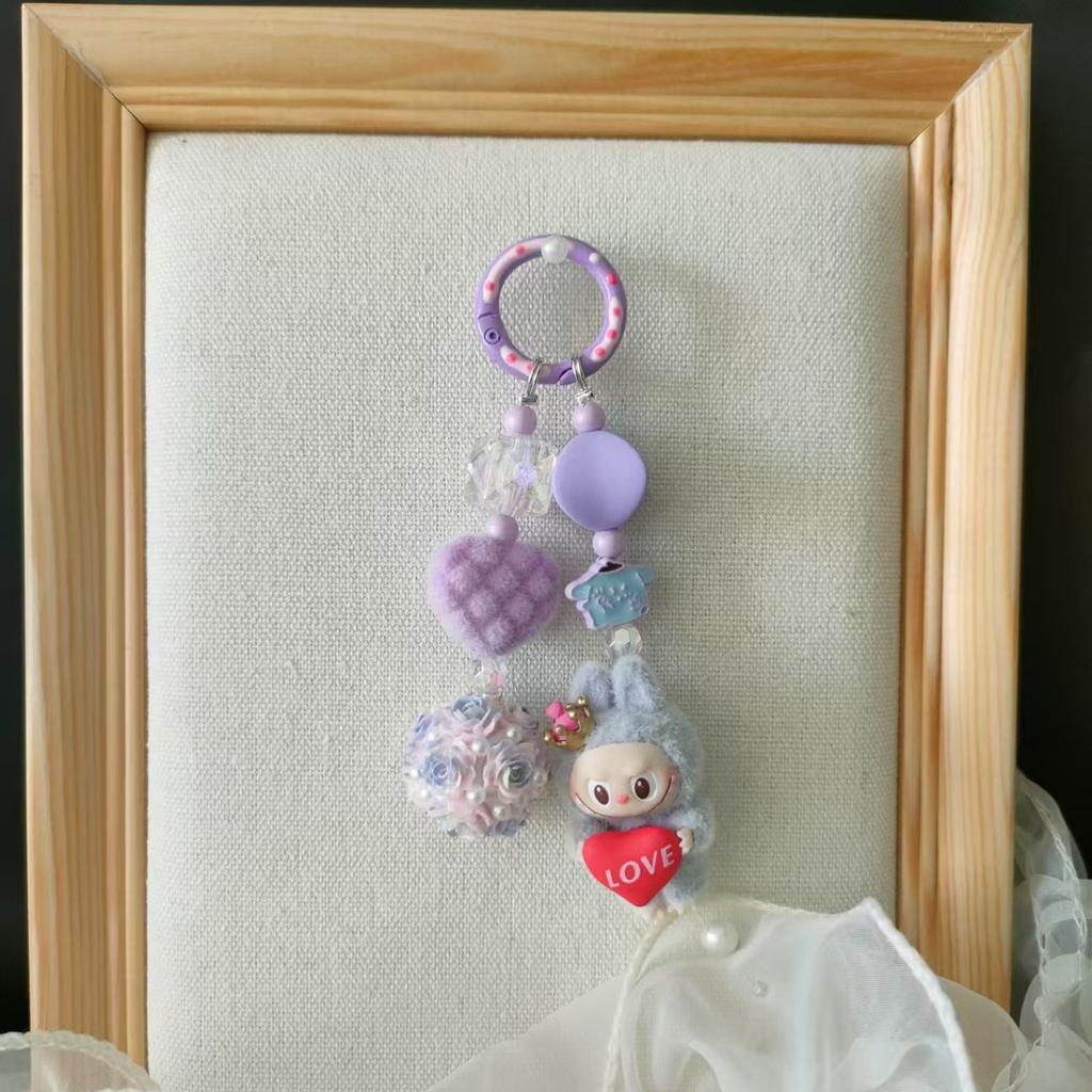 Cute Cute Love Handmade Beaded Keychain Mobile Phone Chain Pendant Bag Pendant Ins Wind