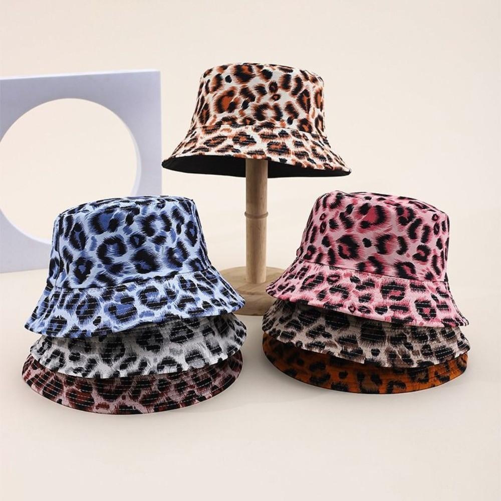 Bucket Style Basin Hat Leopard Patterned Fisherman Hat Beach Sun Protect Hat  Outdoor Travel