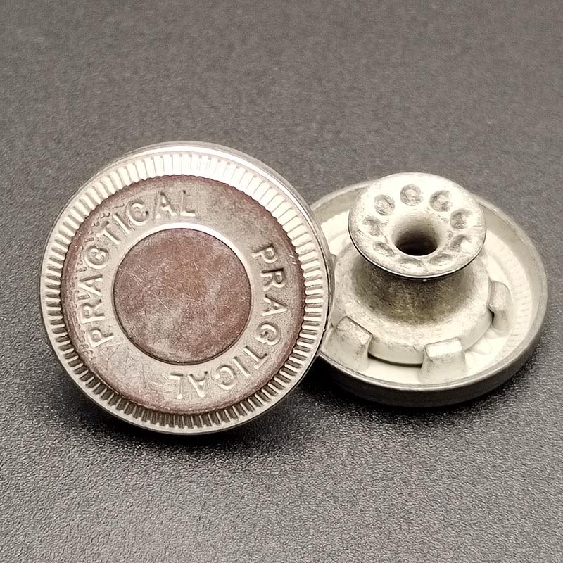 17MM Round Metal Shank Button for Denim Jackets & Overalls