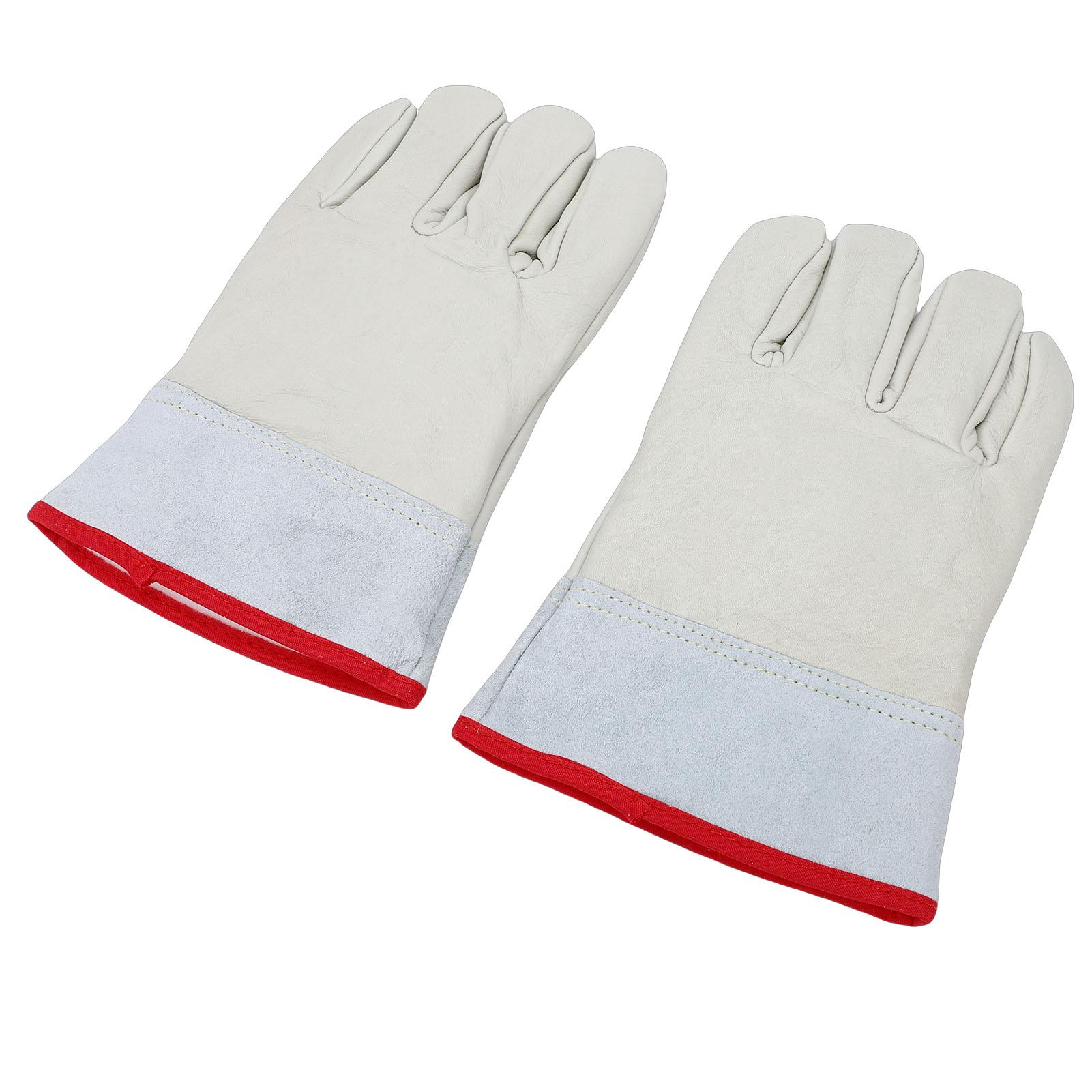 1 Pair Cryogenic Gloves 26cm Cowhide High Low Temperature Proof Antifreeze Gloves for Liquid Nitrogen Dry Ice