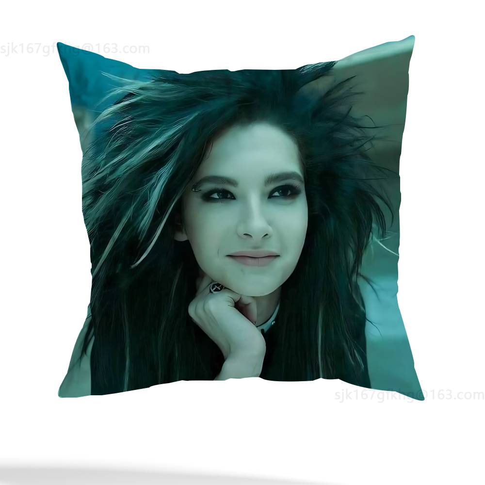Federa Cuscino Quadrata Stampa Double-Sided Peluche Corto Copricuscino Divano Camera da Letto Comodino T-Tom Kaulitz Bill Kaulitz