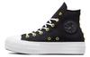 Chuck Taylor All Star Plateforme à Plateforme Étoilée 'Noir Blanc Or' Femme A05453C