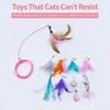Collar Teasing Stick Replaceable Head Fun Toy For Cats Feather And Silicone Collar Toy
