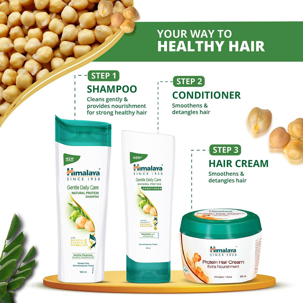 Himalaya Gentle Daily Care Natural Protein Conditioner For Normal Hair 80ml – Nourishes Softens Adds Shine And Moisture For Smooth Manageable Hair