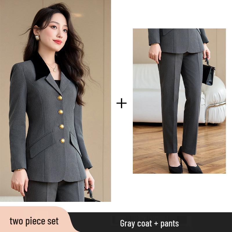 Ensemble tailleur pantalon professionnel pour femme haut de gamme - Automne 2024 Vêtement de travail formel pour un look sophistiqué