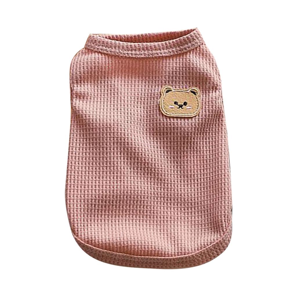 Dog Vest Camping Clothes Cute Bear Pullover Spring Summer Puppies Pajamas Basic Wafflepattern T-shirt