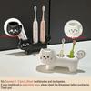 Cute Cat-Shaped Ceramic Toothbrush Holder, Space-Saving Bathroom Storage Stand with Sturdy Base