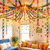 Pre-Glued Colorful Paper Chain Garland Strips 100Pcs Set Easy Assemble DIY Craft for Halloween Easter Party Decor