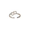 European and American simple heart-shaped opening titanium steel ring light luxury simple women's electroplated 18K gold stainless steel jewelry