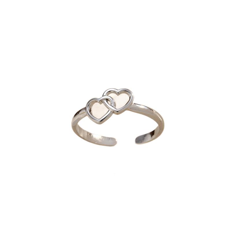 European and American simple heart-shaped opening titanium steel ring light luxury simple women's electroplated 18K gold stainless steel jewelry