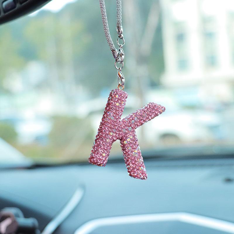 Rhinestone Bow Polymer Clay Rearview Mirror Ornament for Women