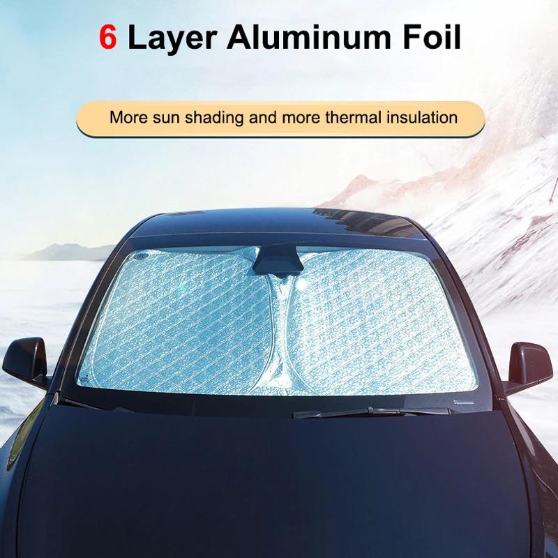 For Tesla Model 3 Y S X YL Juniper 2025-2020 2026 Thicken Front Windshield Sunshade Sun Shade Anti-UV Sun Shading Screen CoverWindshield Sunshades 1