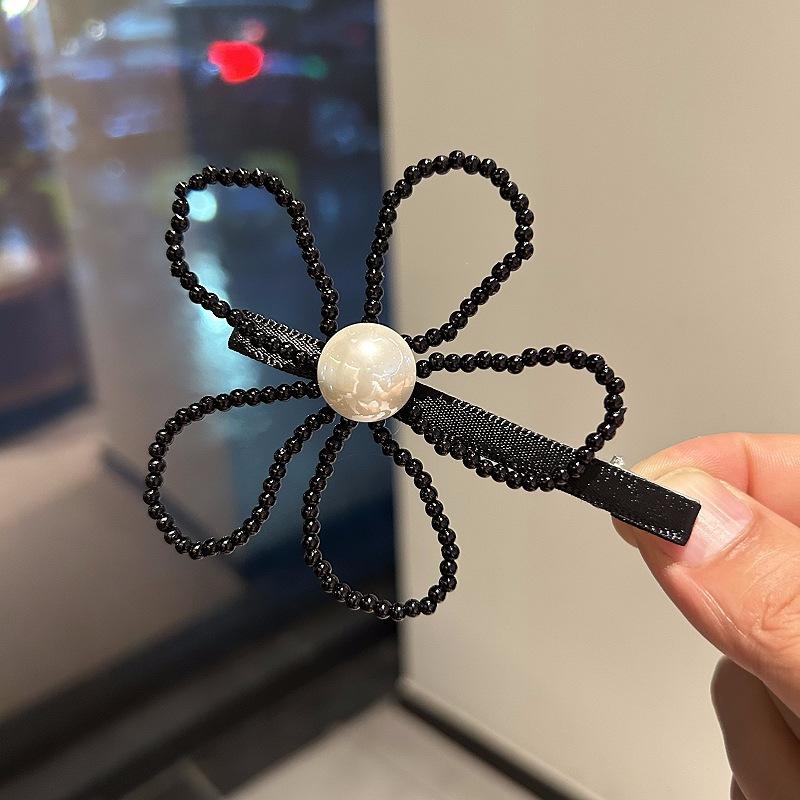 1pc Large Flower Pearl Hair Clip Women's Side Hair Accessory Elegant Hairpin Korean Style Hair Accessories