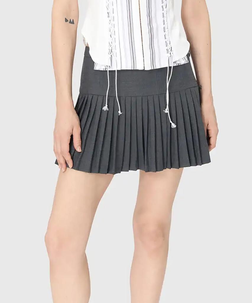 MARINE SERRE (W) Regenerated Tailoring Pleated Skirt Grey Regenerated Tailoring Pleated Skirt Gr50 Grey