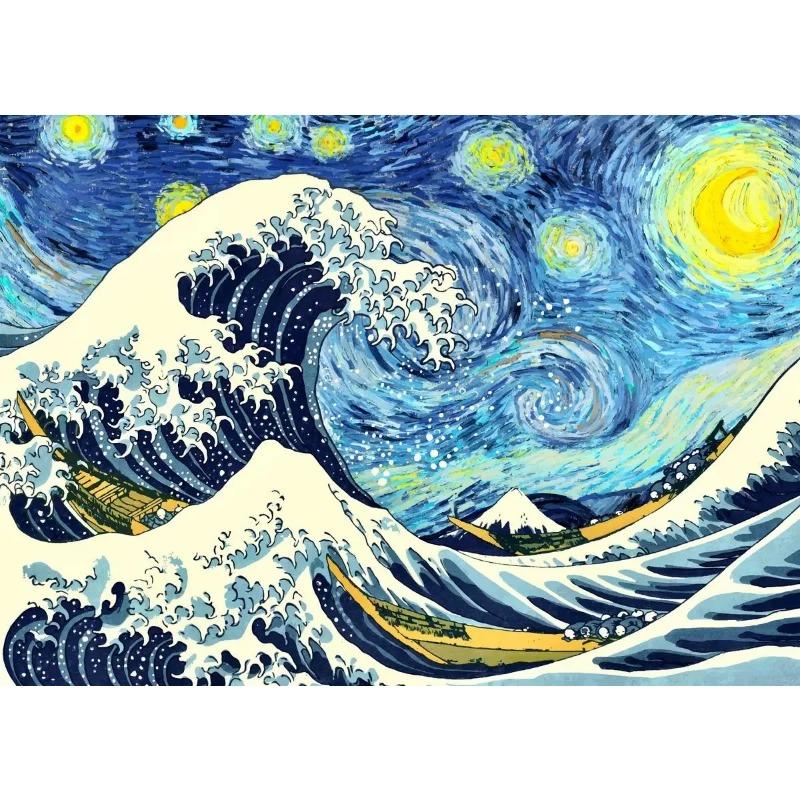 The Great Wave of Kanagawa Ukiyoe Japanese Art Vintage Poster Canvas Painting Famous Wall Pictures Living Room Home Decor