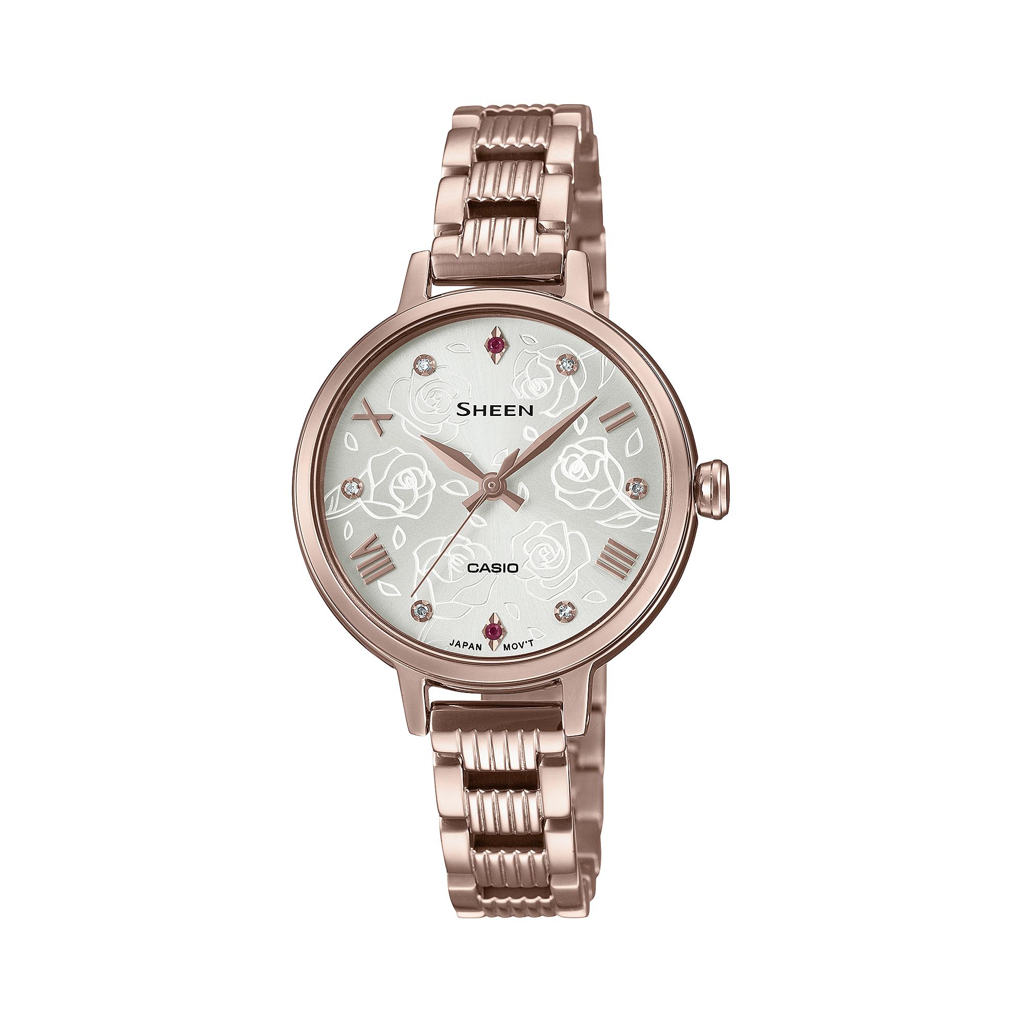 

Casio Men s Stainless Steel 50M Water Resistant Analog Quartz Watch SHE-4549CG-7A білий