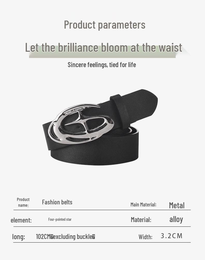 Męski Retro Czarny Skórzany Pasek 2025 – Modny Amerykański Styl do Dżinsów