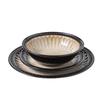 American Retro Embossed Ceramic Dinner Plate & Salad Bowl