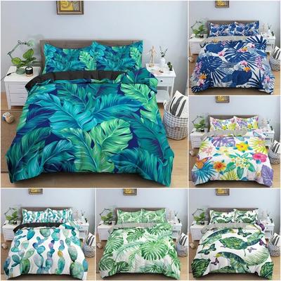 3D Tropische Pflanzenblätter Bettwäsche Set Bettbezug für Schlafzimmer Luxus Bettbezug Set mit Kissenbezug King Twin Bettwäsche