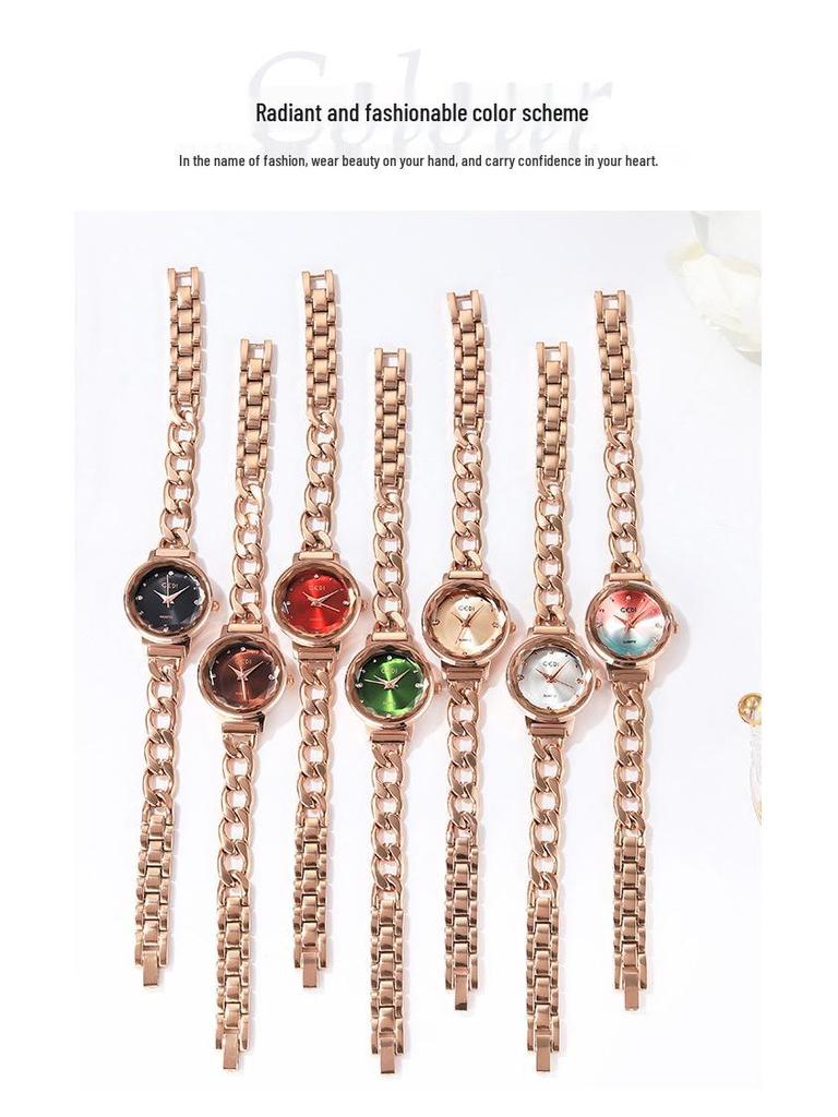 Gedi Fashion Gradient Dial Women's Denim Chain Waterproof Quartz Watch