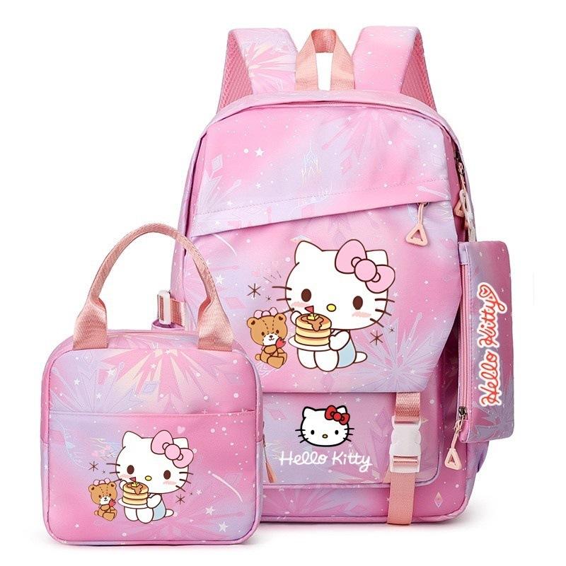 3-teiliges Schulrucksack-Set für Schüler Große Kapazität Oxford-Stoff Schultasche mit Schultergurt und Federmäppchen