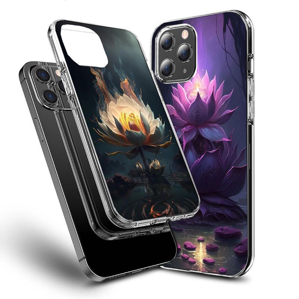 Buddhist Fire Lotus Phone Case For Iphone 16E 15 Pro 14 Plus 17E 16 17 Pro Max Air 11 12 13 Mini Shockproof Capa Cute Cover T