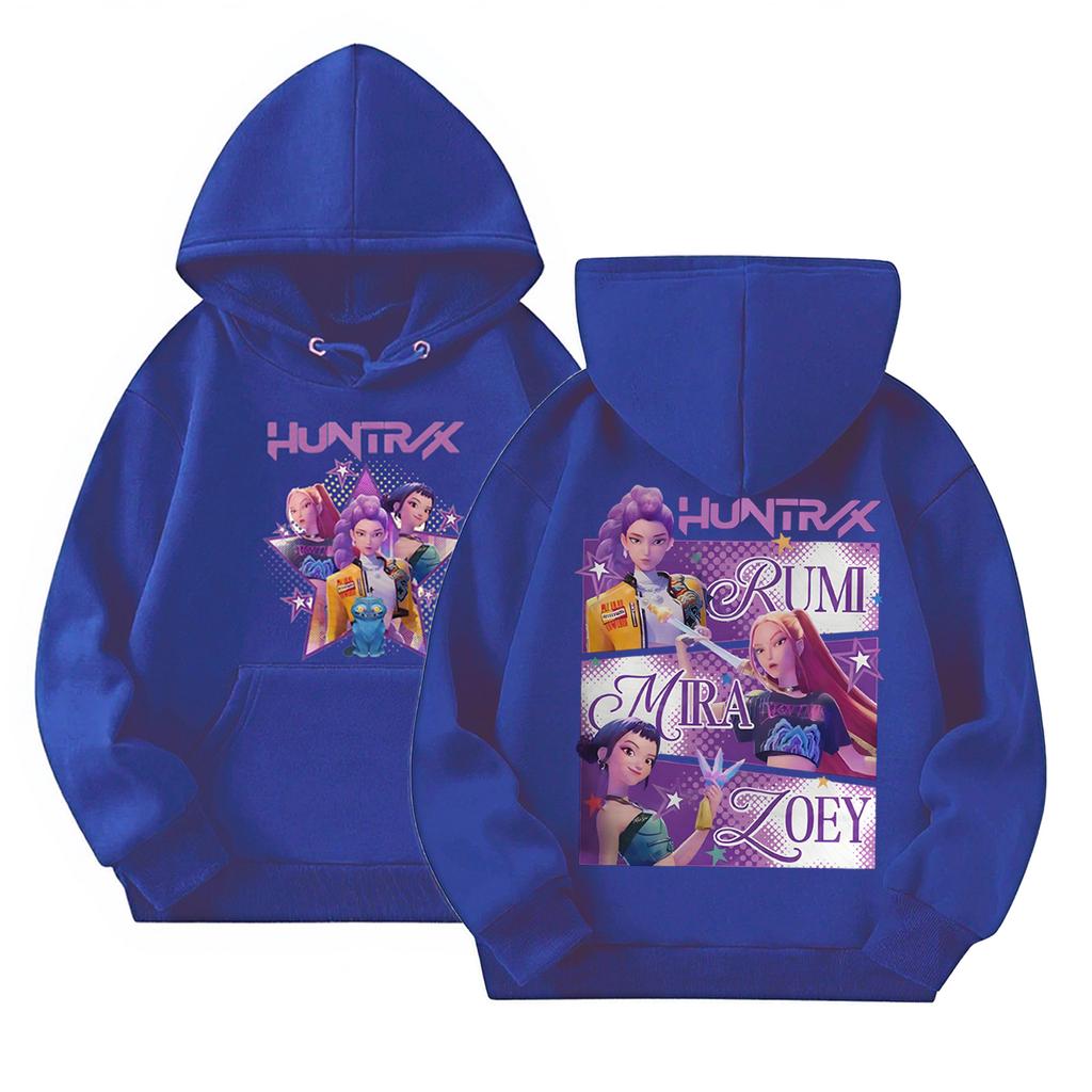 Dětská ležérní mikina s kulatým výstřihem a potiskem, s dlouhým rukávem a kapucí