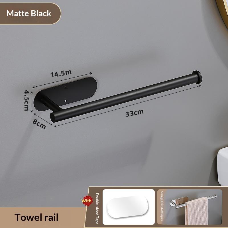 Durable Towel Holder Self-Adhesive No Drilling Bathroom Hook Stainless Steel Bathroom Organizer Kitchen Storage Rack