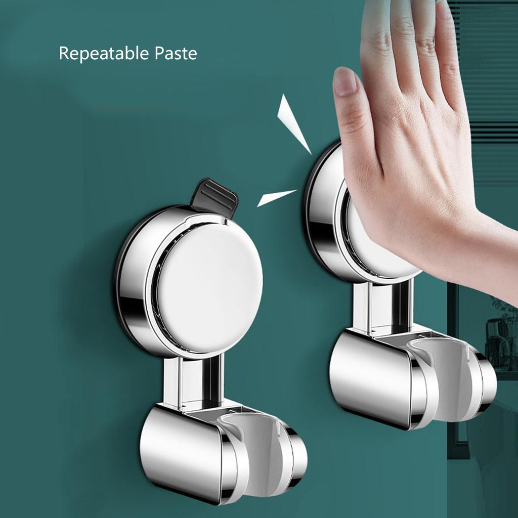 Bathroom Adjustable Wall Mounted Shower Head Holder Universals Suction Cup Shower Mount Holder Base Easy Installation