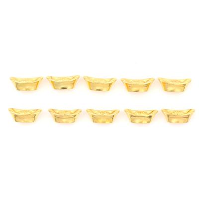 10 pezzi di lingotti d'oro cinesi Lucky Yuanbao Ornament Decor per Fortunewealth