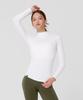 XEXYMIX Mock Neck Slim Fit Long Sleeve Back Ivory