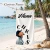 Chris Brown Custom Name Printed Beach Towel Personalized Soft Towel For Swimming Beach Travel
