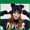 Cat Sale Hot Ears Women Hat Knitted Acrylic Warm Winter Beanie Caps Fashion Hats