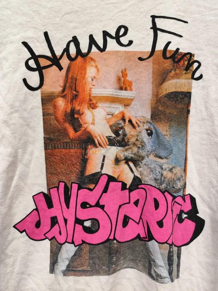 Ремейк hysteric glamour веселая белая футболка с коротким рукавом KV35917 Унисекс футболка S