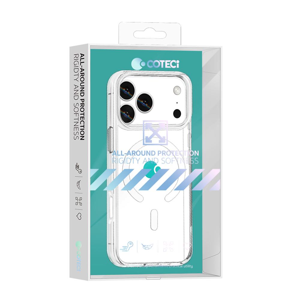 COTECI For iPhone 17 Pro Crystal Magnetic Case Compatible with MagSafe PC TPU Phone Back Cover