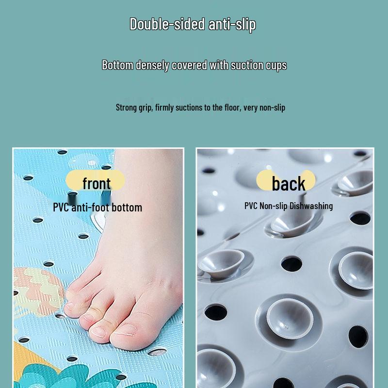 PVC Cartoon Non-Slip Bathtub Mat for Kids - Creative Bathroom Floor Mat