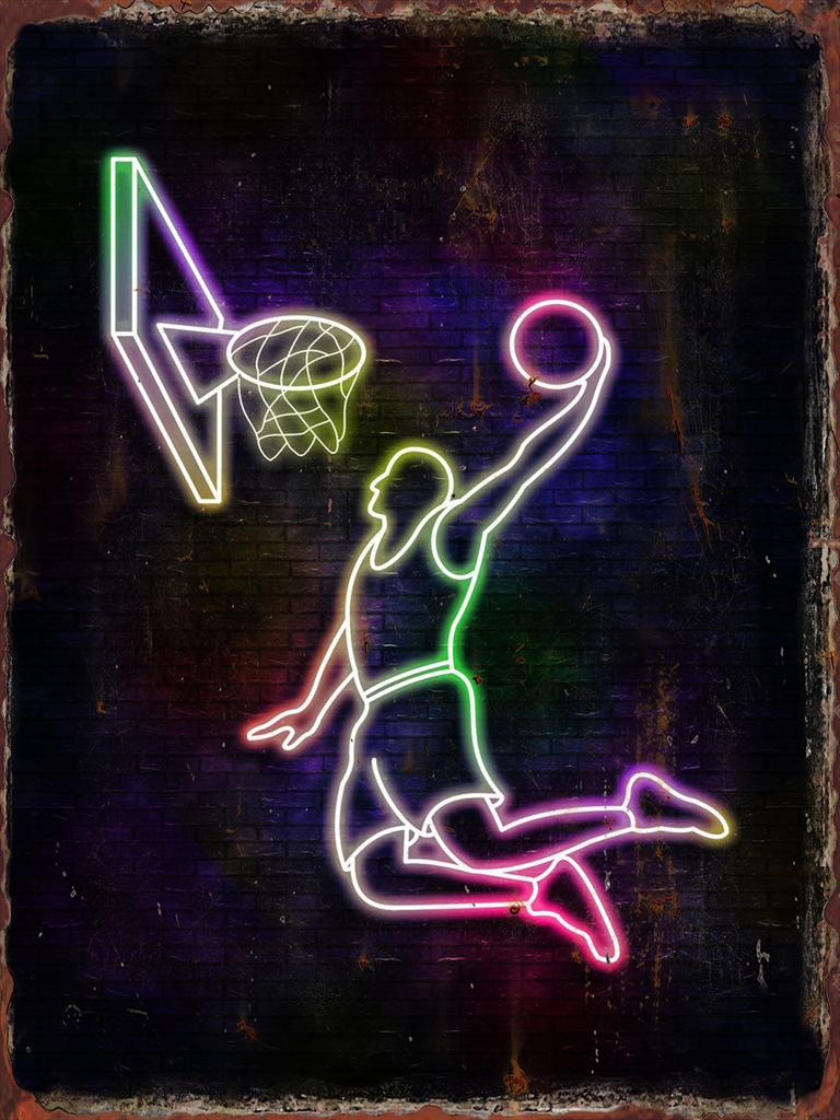 Basketball Colorful Metal Tin Signs Sports Venues Decoration Poster NBA Match Hall Wall Decor Plaques Home Art Hanging Pictur