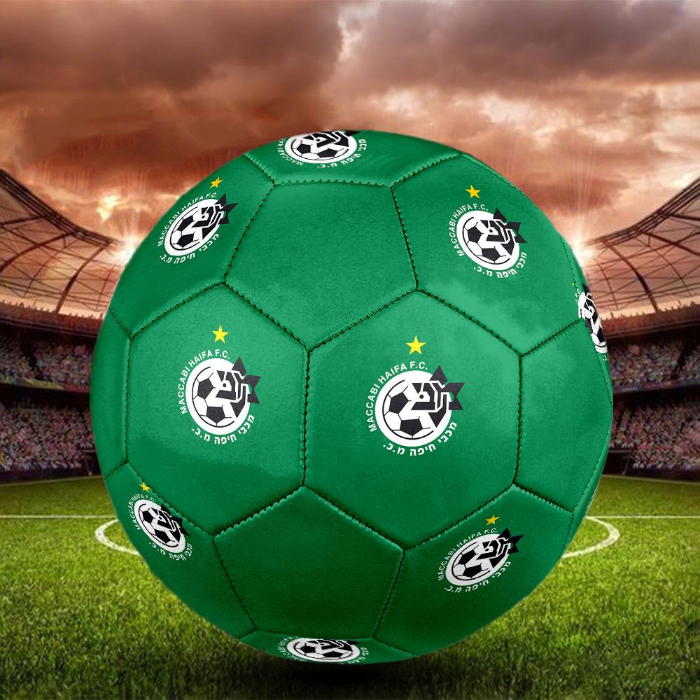Maccabi-Haifa Indoor Soccer Ball Colorful All Ages Size 5 Machine Stitched PVC Competition Ready Durable High-Bounce