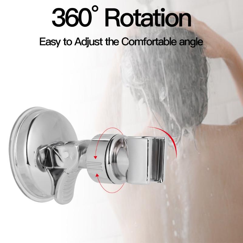 Stable Rotation Suction Cup Shower Holder Universal Adjustable Hand Holder Full Plating Shower Rail Head Holder Bathroom Bracket