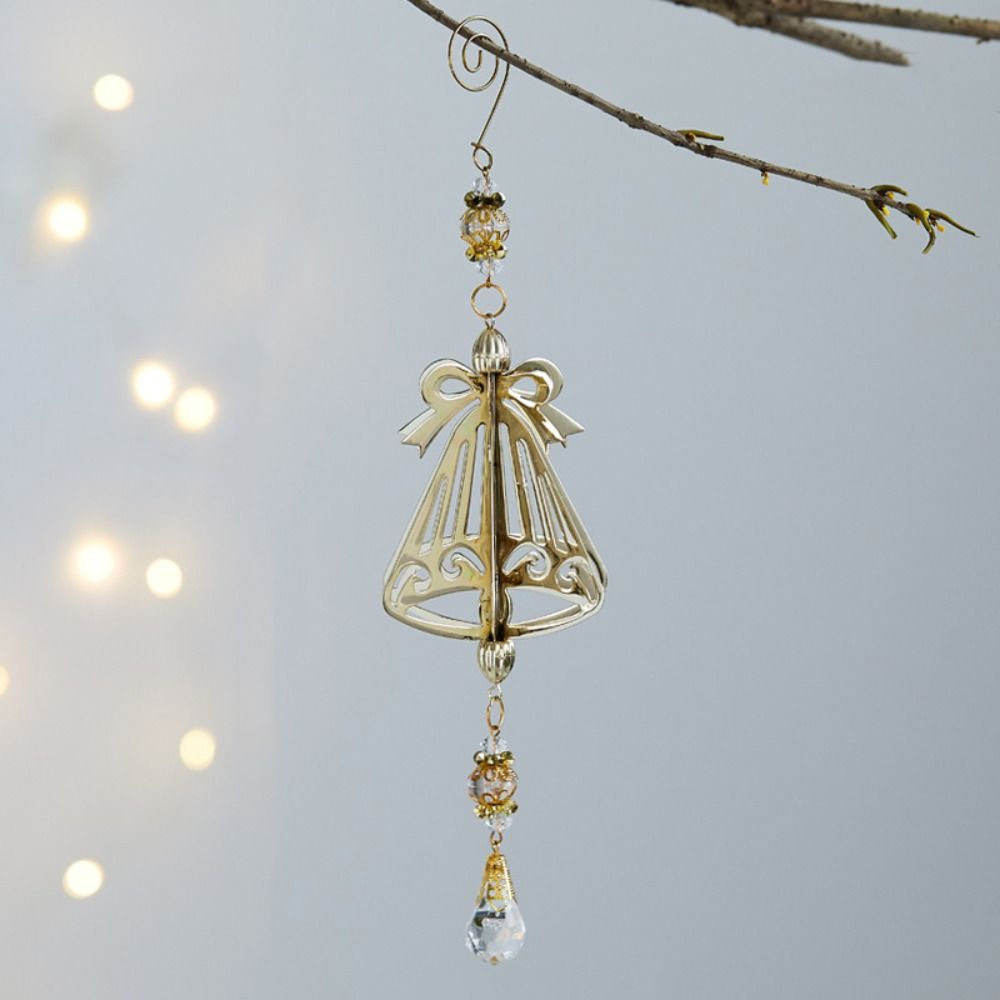 Iron 3D Christmas Snowflakes Pendant Three-dimensional Glitter Christmas Tree Hanging Ornaments Reusable Plating Gold/Silver