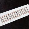 30-Piece Black & White Polka Dot Bow Nails - Short, Cute Design (T042)