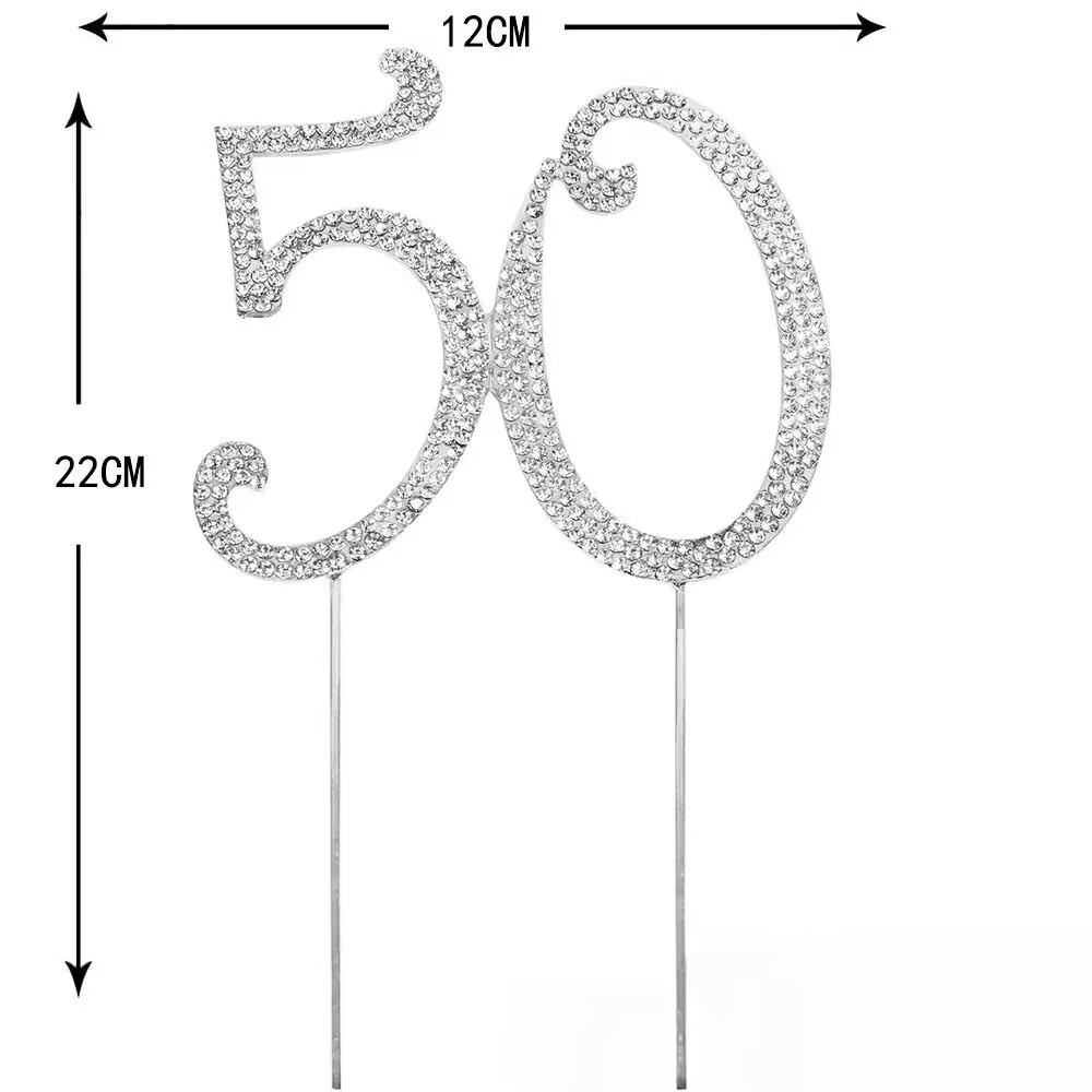 25 Cake Topper Glitzernde Kristall-Strasssteine Cake Topper Kuchen Dekoration für 25. Geburtstagsfeier oder oder 25. Hochzeitstag