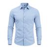 Men S Solid Long Sleeve Button Up Shirt Business Casual Top