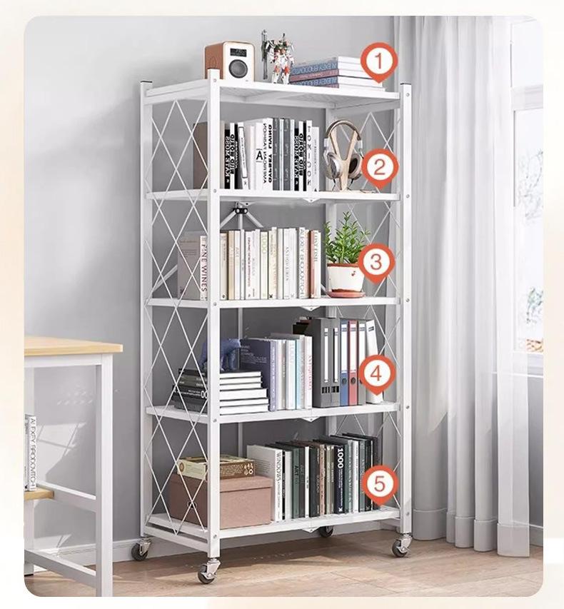 Portable Folding Storage Rack for Study or Living Room