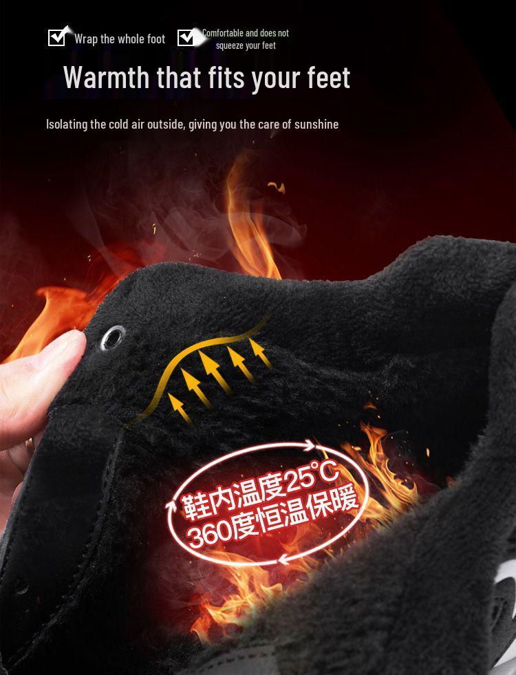 Trendiga vattentäta lädersneakers för män med sammetsfoder - Lätta, varma, mångsidiga för vinterlöpning och fritidsbruk.