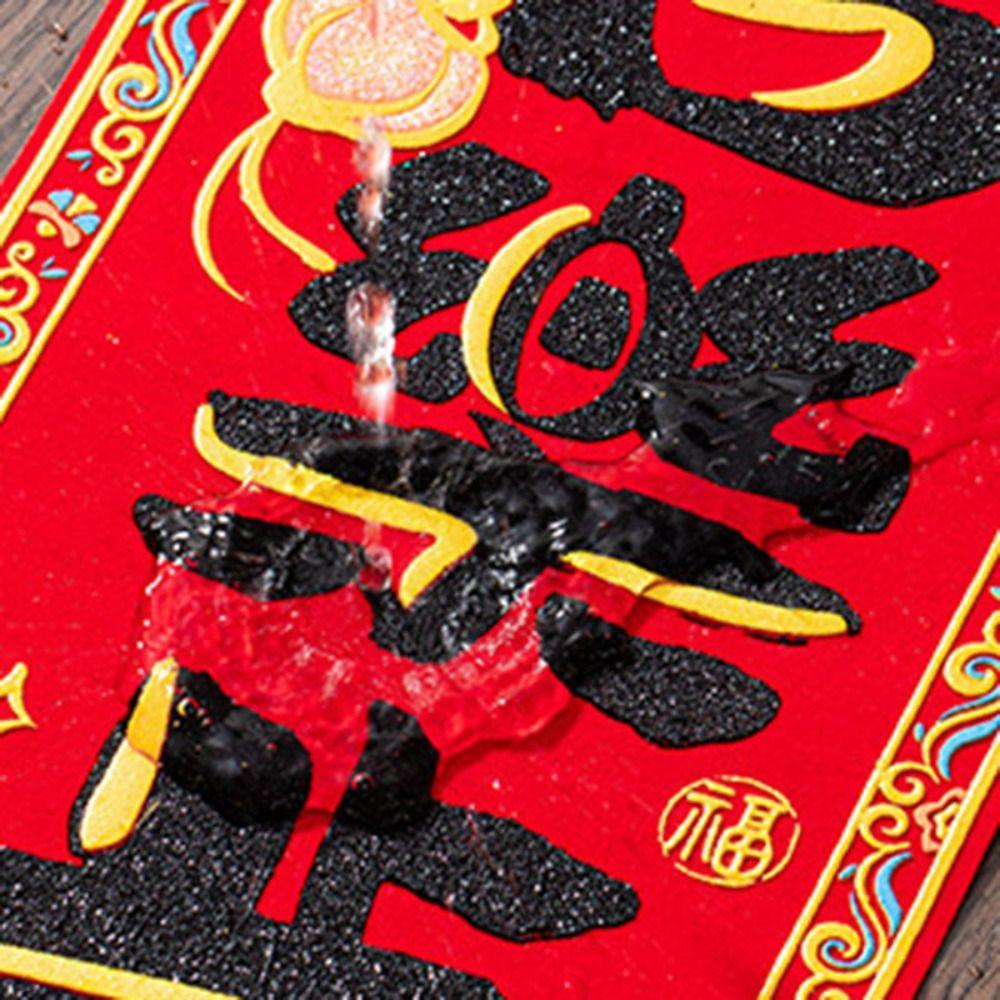 4Pcs/set Glitter Spring Festival Couplet Self-adhesive Fu Sticker  Corridor