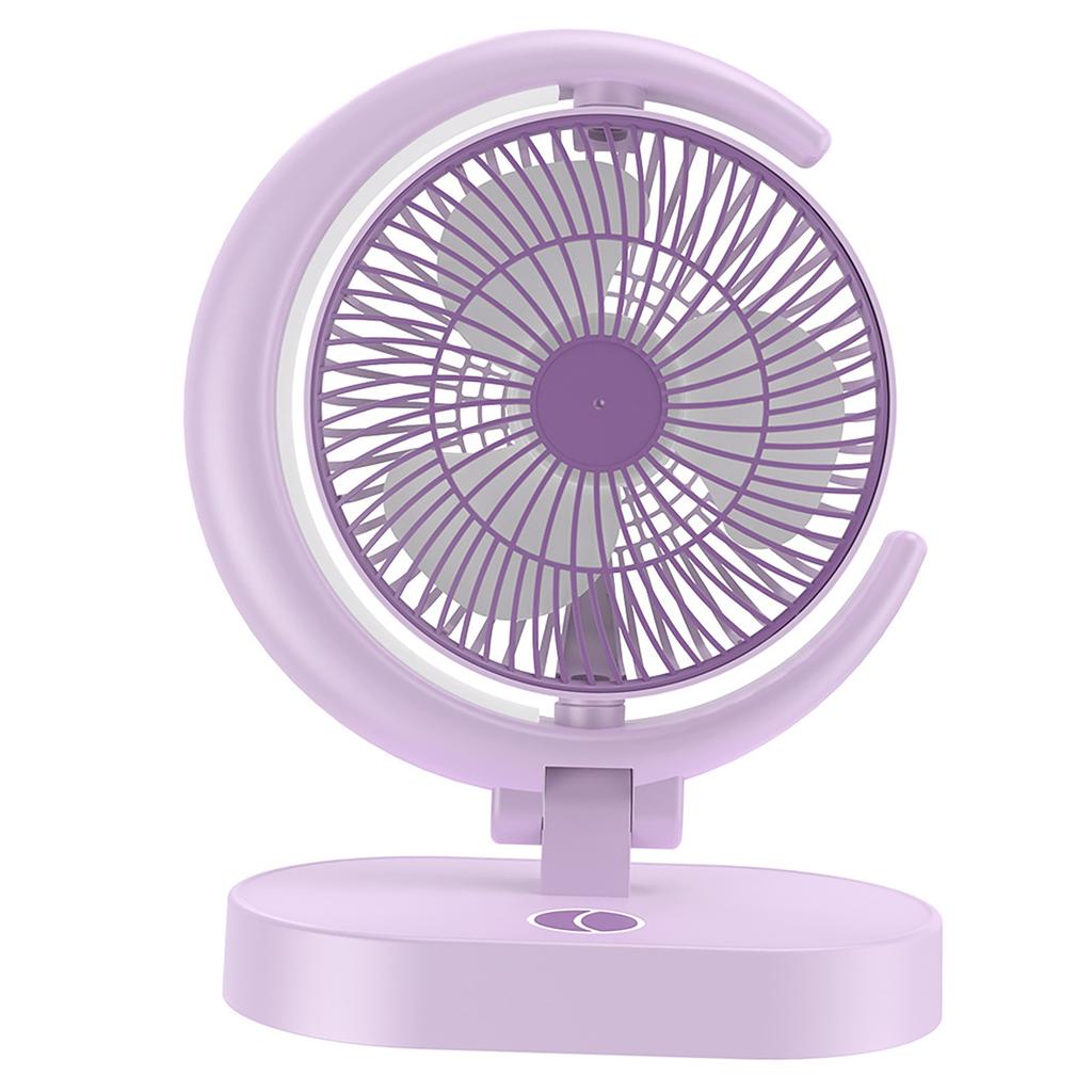 USB Desk Fan Rechargeable Quiet Small Portable Desktop Table Fan with Light for Home Travel Office