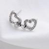 Heart-Shaped Rhinestone Stud Earrings - European & American Fashion Jewelry