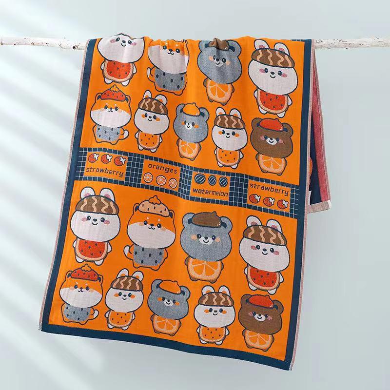 Chinese Style Four-Layer Cotton Gauze Bath Towel - Soft, Absorbent & Thick for Couples