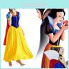 Enchanting Snow White Women Costume Princess Dress With Bustle And Headband For Halloween